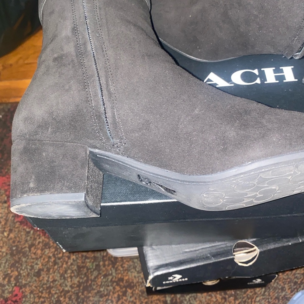 Coach Black Ankle Booties with side buckle and Suede Finish - Picture 8 of 12